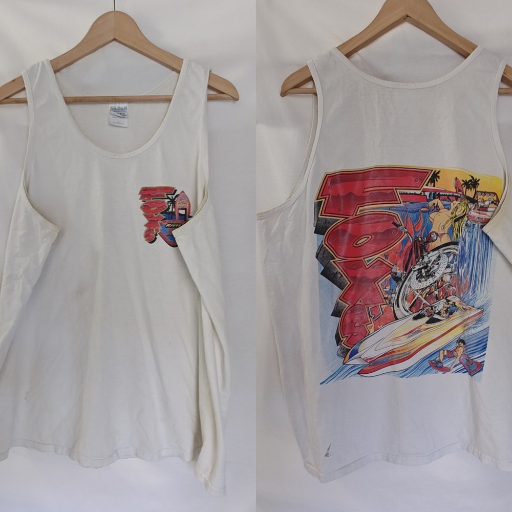 Fox's On the Colorado‎ River Tank Top Vintage 2004 Sleeveless Graphic Shirt XL
